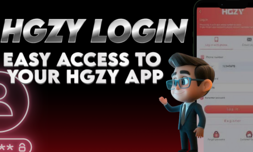 A picture of a man and a cellphone showing how to log in to HGZY Login.